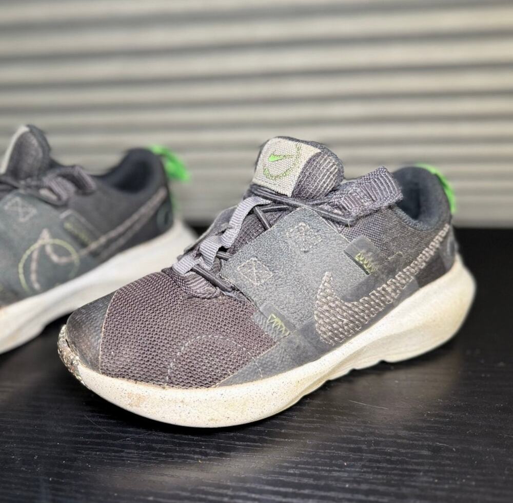Nike Crater Impact Kids Sneakers Gray Green Size 12C Crater Foam Lightweight